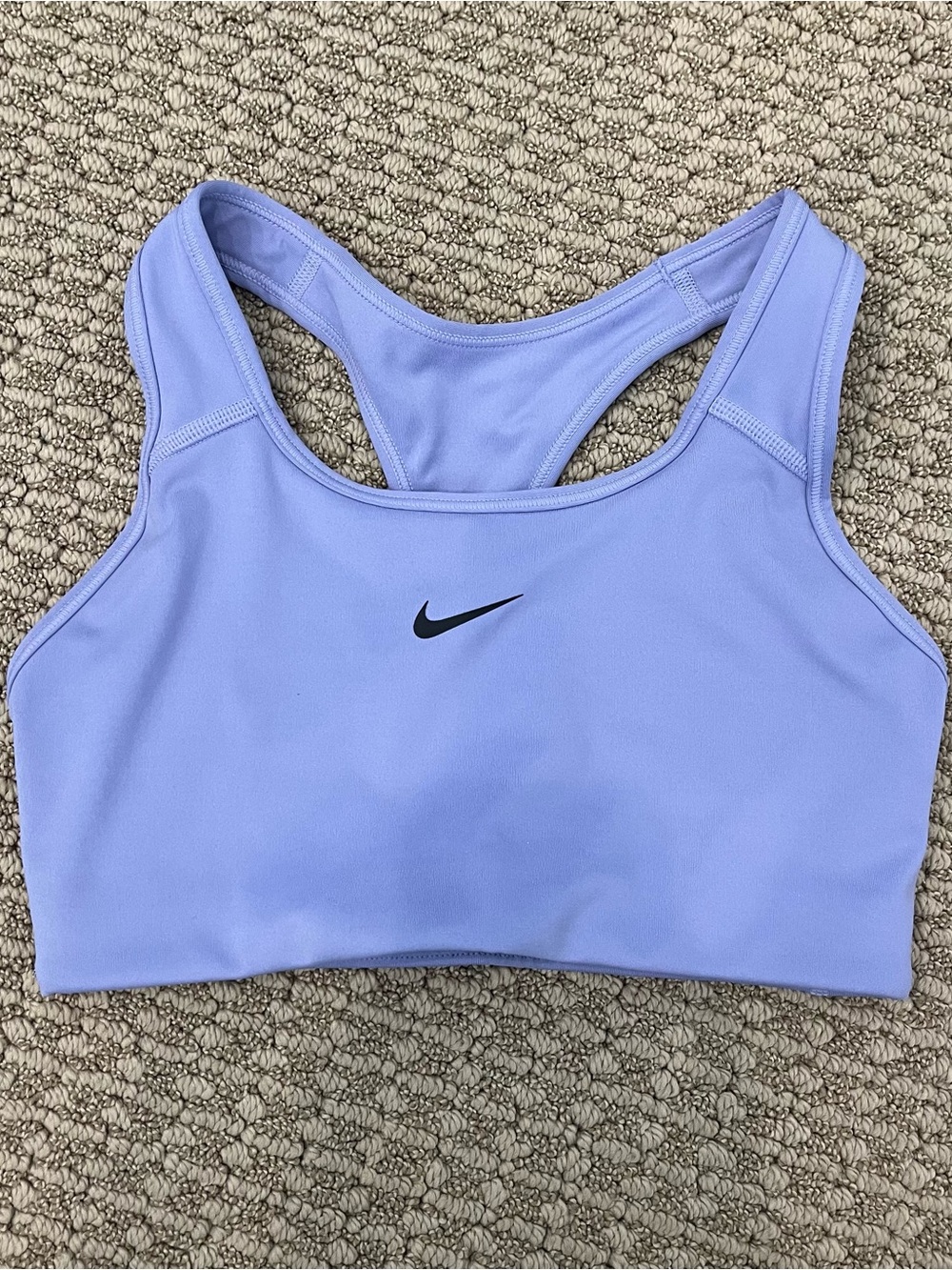 Nike Light Lavender Dri-FIT Sports Bra with Black Logo - Picture 1 of 3